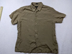 J Ferrar Mens L Beige Washable 100% Silk Shirt Camp Short Sleeve - Picture 1 of 8