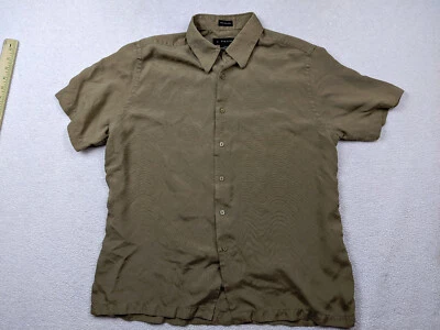 Camisa de campamento manga corta J Ferrar para hombre L beige lavable 100 % seda Foto 1 de 4
