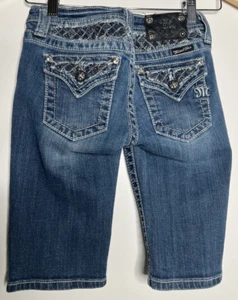 Miss Me Bermuda Jean Shorts Girls Size 12 Mid Rise Super Nice Condition! - Picture 1 of 5