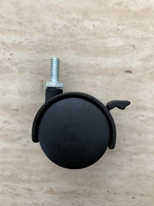 2" Plastic Twin Office Chair Black Wheel Caster w/ Locking Brake 5/16" Stem - Picture 1 of 8