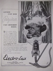 PUBLICITÉ PRESSE 1935 ELECTRO-LUX ASPIRATEUR C'EST BIEN RESPIRER - ADVERTISING - Picture 1 of 1