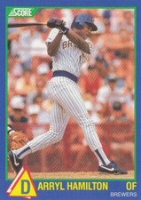 1989 Score Rising Star # 44 Darryl Hamilton - Milwaukee Brewers