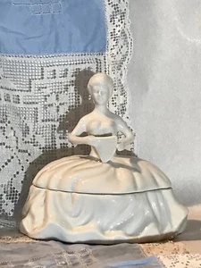 Porcelain Doll Powder Box Figurine Art Deco style - Picture 1 of 8