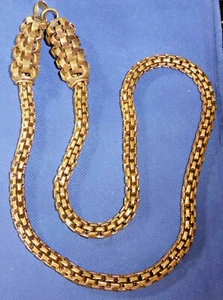 Elaborately Linked & Textured Thick Metal Necklace Paristyle - Imagen 1 de 4