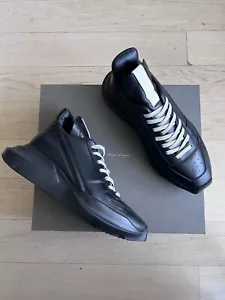 Rick Owens GETH RUNNER geobasket Black Ramones Sneakers Boots 43.5 10.5 9.5 - Picture 1 of 9