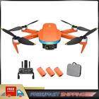 Follow Me GPS Drone 4K HD Camera 5G FPV RC Quadcopter w/ 3 Battery (Orange)