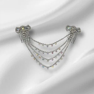 Iridescent Rhinestones Crystal Hair Combs - Picture 1 of 5