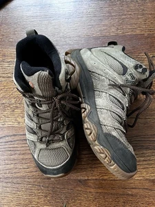 Merrell  Hiking Shoes Mens Size 7 Ladies 8 1/2 Brown, Vibram Soles.  Waterproof - Picture 1 of 9