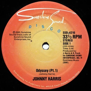 Johnny Harris - Odyssey - USA 12" Vinyl - 1980 - Sunshine Sound Disco - Picture 1 of 1
