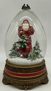 Hallmark Father Christmas Musical Snow Globe “Deck The Halls” 9” VERY NICE! - Picture 1 of 12