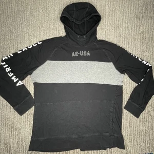 American Eagle Gr. XXL Herren Hoodie Langarm Reflektor Logo schwarz - Bild 1 von 9