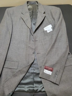 Barrington Tweed Blazer Mens Olive Blue Herringbone Wool Cashmere Size 48L - Image 1 of 4