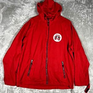 Target Employee Jacket Mens L Red Drive Up Full Zip Hooded Workwear Windbreaker - Picture 1 of 5