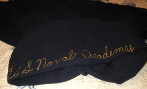 Vintage U.S. Naval Academy Marineblau Wolldecke mit Goldrand 76" x 60" USNA - Bild 1 von 20