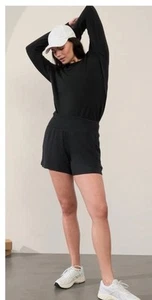 NEW! Athleta Coaster Luxe High Rise Shortie 4.5” Black L Large NWT - Picture 1 of 2