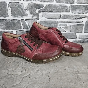 Pavers Shoes Womens Size 4UK 37EU Zip Burgundy Great Condition - Picture 1 of 10