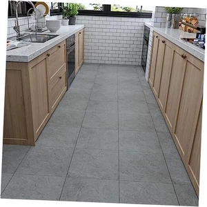 12"x12" Grey Concrete Peel and Stick Floor Tiles Vinyl Flooring Waterproof - Picture 1 of 8