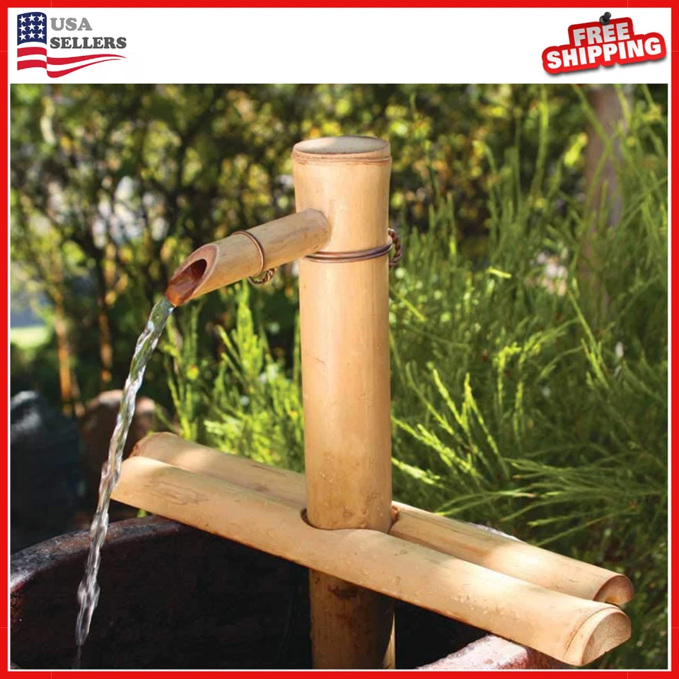 Бамбуковые акценты фонтан с насосом для патио, в помещении / на открытом воздухе, регулируемый - Изображение 1 из 4