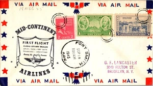 Mid-Continent Airlines primo volo Fort Smith Arkansas - Tulsa Oklahoma - 1945 - Foto 1 di 2