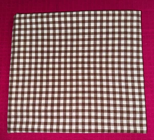 Alter Baumwollstoff Vichy braun-weiß Breite 85 cm x H 185 cm C945 - Bild 1 von 5