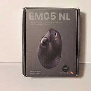 ProtoArc EM05 NL Gray Vertical Trackball Mouse Ergonomic - Picture 1 of 7