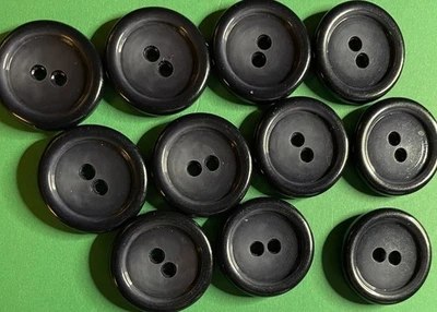 (11) NEW 7/8” BLUE PLASTIC 2-HOLE JACKET CRAFT BUTTONS-D8 - Image 1 of 2