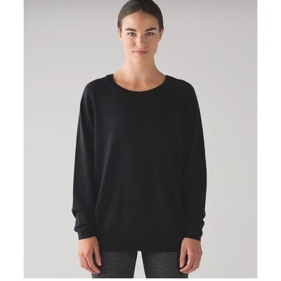 Suéter Lululemon Rising Salutation Lana Merino Negro Para Mujer Talla 10 Usado en Excelente Condición Foto 1 de 4