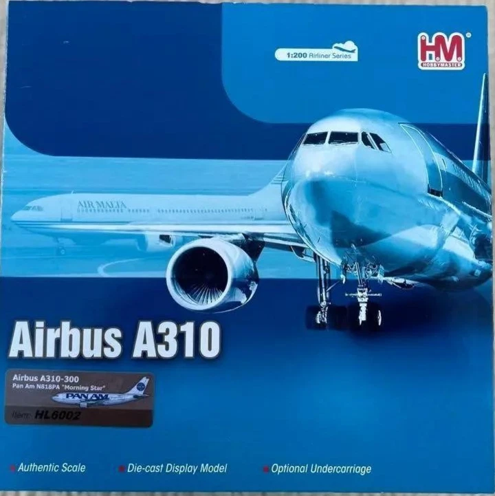Hobby Master HL6002 Pan Am Airbus A310-300 N818PA 1:200 White Diecast Model - Image 1 of 4