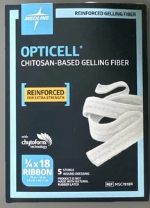 5 Medline Opticell Chitosan 3/4 x 18 Band Gelierfaserverbände Ablaufdatum 4/26 BONUS - Bild 1 von 3