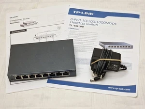 TP-LINK TL-SG108, 8-Port 10/100/1000 Mbps, Gigabit Desktop Switch, blau Metallic - Bild 1 von 7