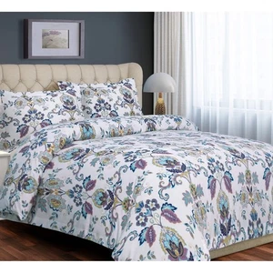 Tribeca Living Abstract Paisley Printed Flannel 200 GSM Luxury Duvet Cover Se... - Picture 1 of 1