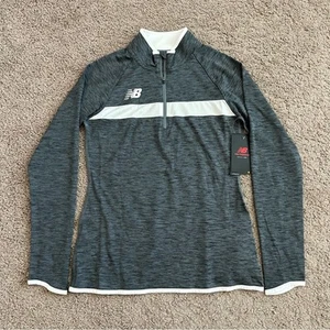 New Balance Jacket Womens Size S Quarter Zip Lightweight Active Gray White - Picture 1 of 12