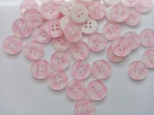 Check Pink Shirt Buttons 12mm (1/2") Gingham Pink Buttons for Girls Clothing - Picture 1 of 2