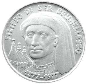 SAN MARINO 1000 LIRE 1977 ( BRUNELLESCHI ) SILVER Commemor. coin (KM# 72) UNC - Picture 1 of 5