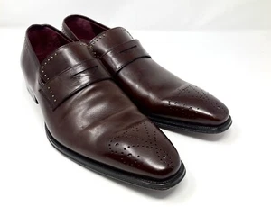 Men’s Mezlan Brown Penny Loafer Brogues Studded Shoes Sz 10M - Picture 1 of 9