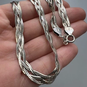 Vintage USSR Necklace Chain Sterling Silver 925 Jewelry Stamp 10.5gr - Picture 1 of 7