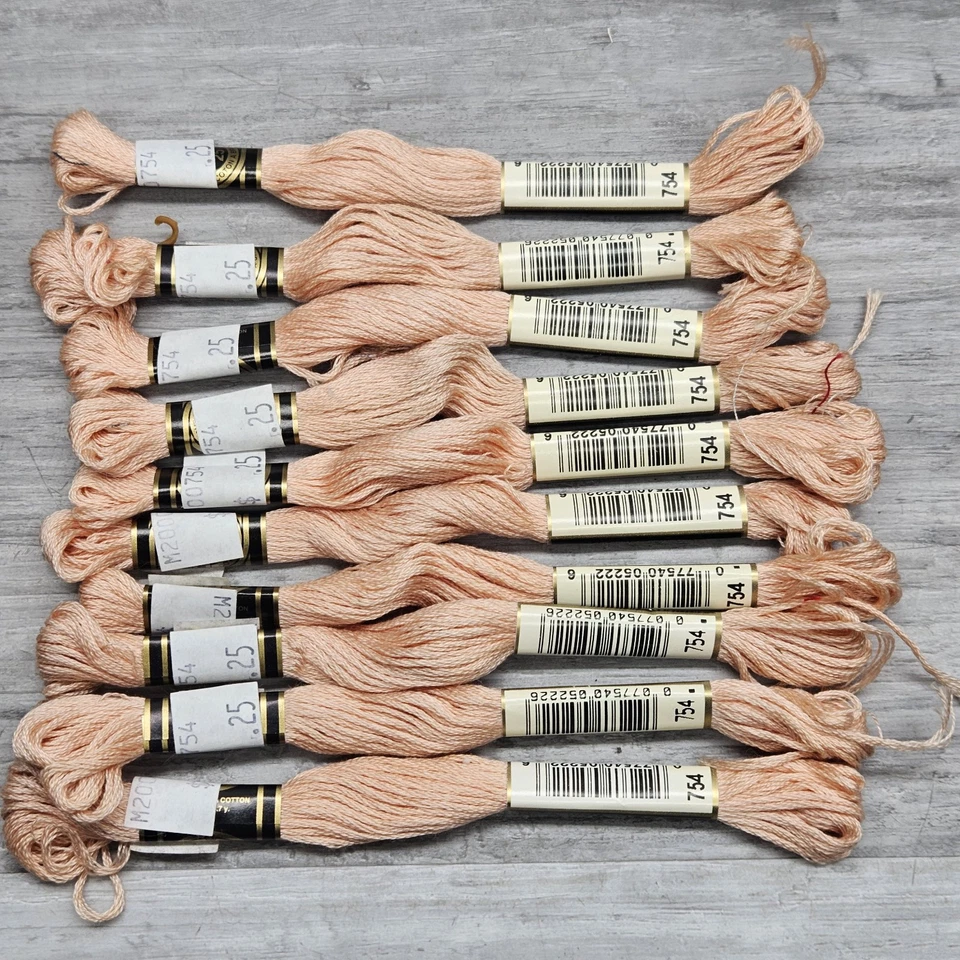 DMC 25 Embroidery Floss Mouline Special Made in France #754 Light Peach Lot (10) - Image 1 of 4
