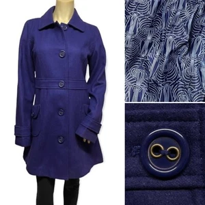 ANTHROPOLOGIE Old School Tulle Wool Blend Princess Pea Coat XS S runs small - Picture 1 of 10