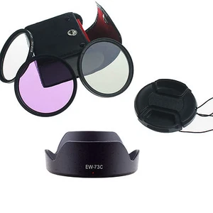 FOR Canon EF-S 10-18mm f/4.5-5.6 IS STM Lens UV CPL FLD Filter Kit + EW-73C Hood - Picture 1 of 7