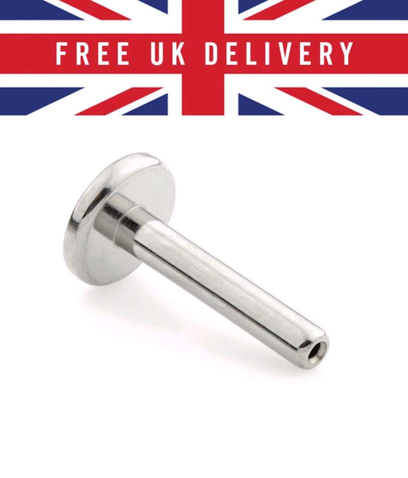 16g 1.2mm With 3mm Threadless Titanium Push Fit Labret post Body Jewellery - Image 1 of 1