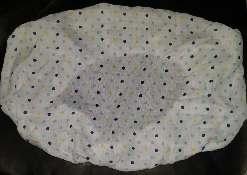 Cubierta de almohadilla cambiadora para bebé Aden & Anais blanca a lunares azul gris amarillo Foto 1 de 4