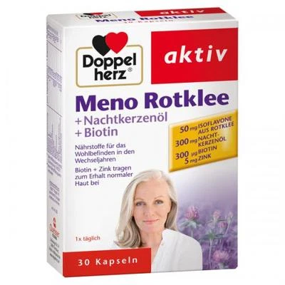 QUEISSER PHARMA GMBH & CO. KG DOPPELHERZ Meno Rotklee+Nachtkerzenöl+Biotin Kaps. 30 St PZN 4042018