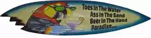Toes In Water Ass in Sand Beer in Hand Paradise Beach Parrot Happy Hour clearanc - Picture 1 of 4