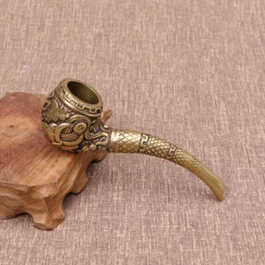 Brass Vintage Buddha Pattern Cigarette Holder Filter Pipe Cigarette Pipe Holder - Bild 1 von 4