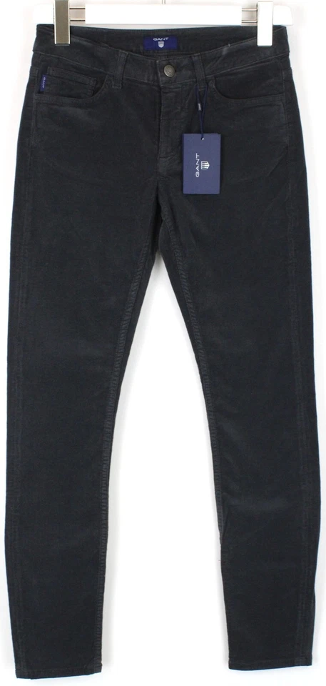 Pantalón de jean para mujer GANT con cordón cónico W27/L32 calce ajustado elástico logotipo gris Foto 1 de 4