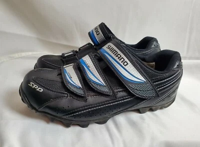 禧玛诺 SH-WM51 女式骑行鞋 US 7.8 EUR 40 黑色皮革山地山地车 — 第 1/4 张图片