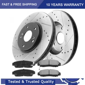For Acura TSX Honda Accord 2004 2005-2010 Front Brake Rotors Ceramic Brake Pads - Picture 1 of 8
