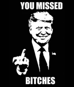 Donald Trump You Missed Bi***es - Middle Finger - Self Adhesive - 20 StickerPack - Picture 1 of 2