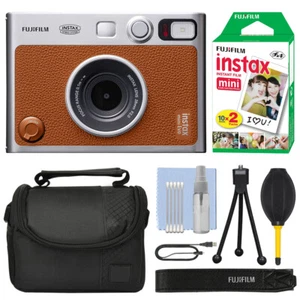 FUJIFILM INSTAX MINI EVO Hybrid Instant Camera Brown + 20 Film Bundle - Picture 1 of 9
