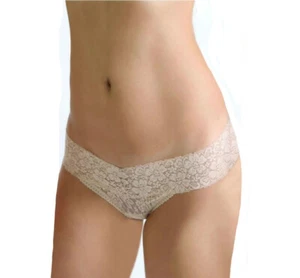 6 PC PACK BEBE BEIGE FLORAL LACE THONG - Picture 1 of 3